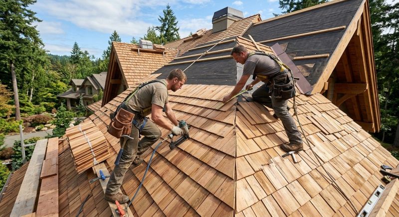 Cedar Shake Roof Construction in Lakeville, PA