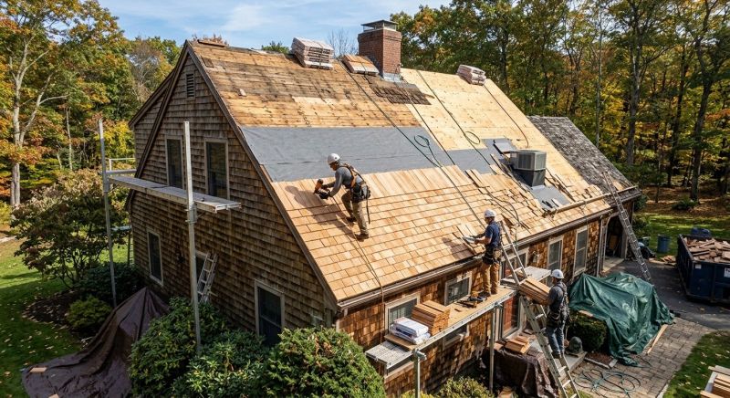 Wood Shingle Roof Replacement in Hawley, PA